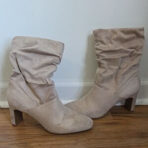 Kelly & Katie Beige Heeled Boots